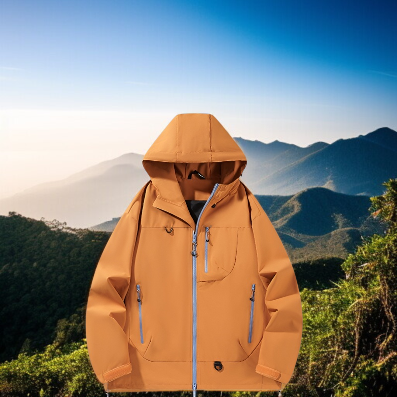 여행용 방수복 세트 실외 착용 사진