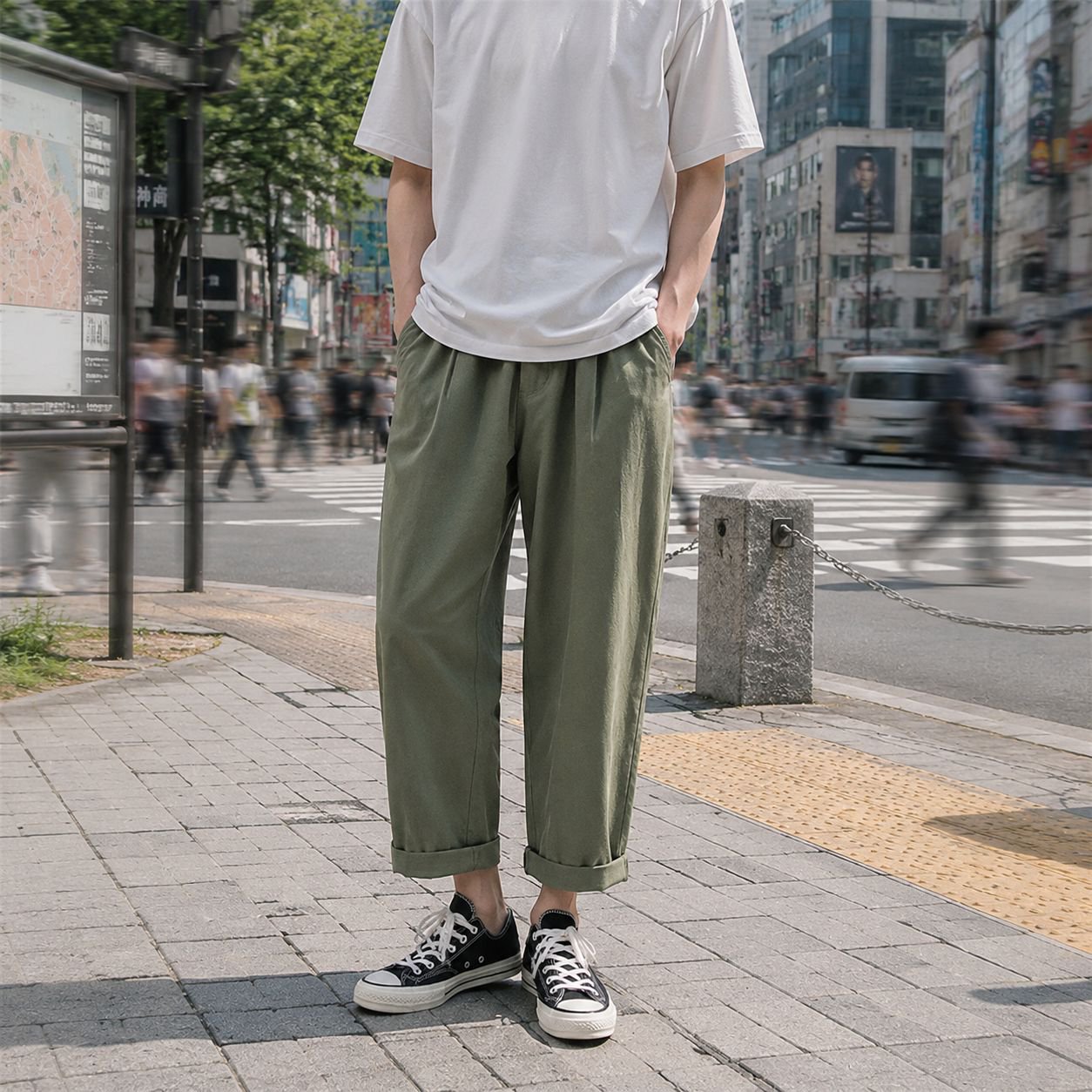 薄手で快適なゆったりカジュアルパンツ