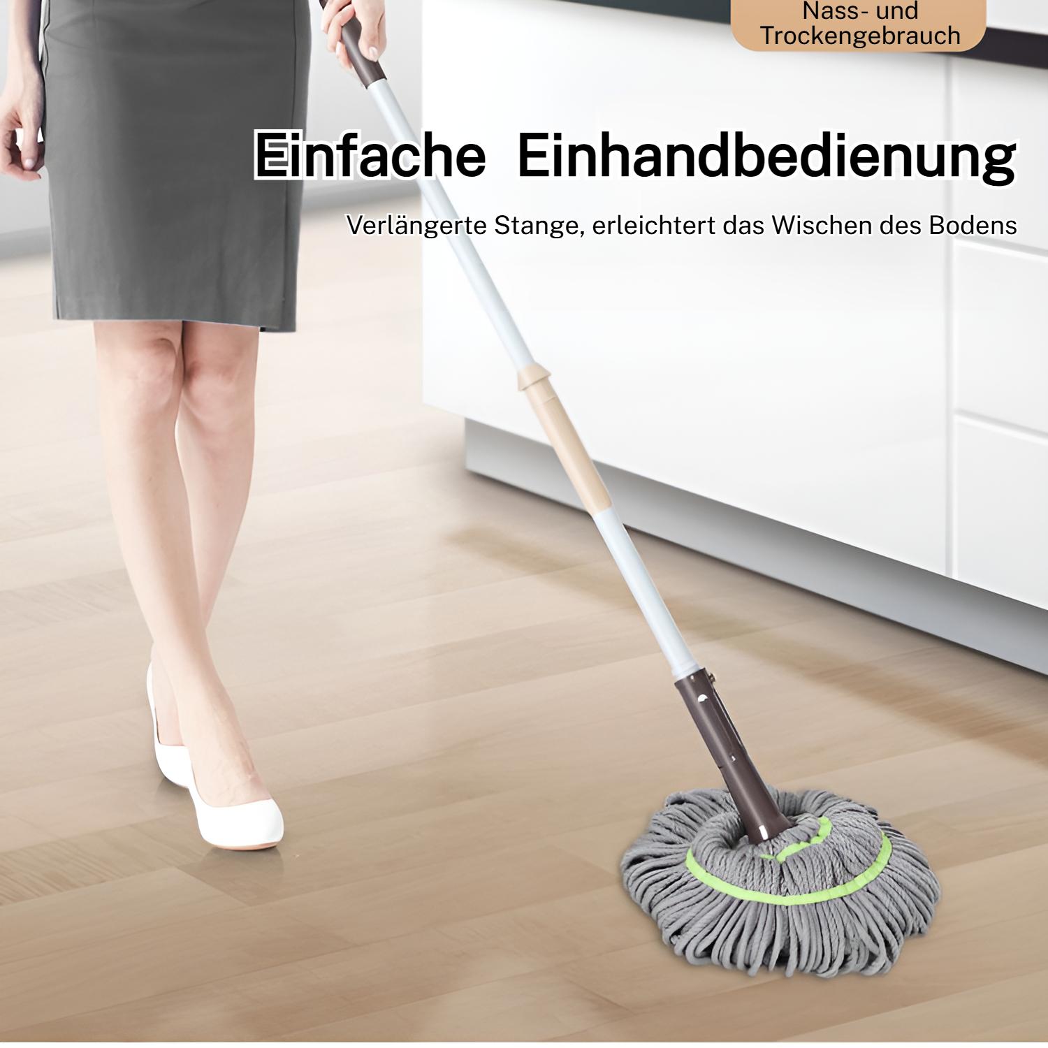 Mikrofaser-Schleudermopp mit Ersatzkopf