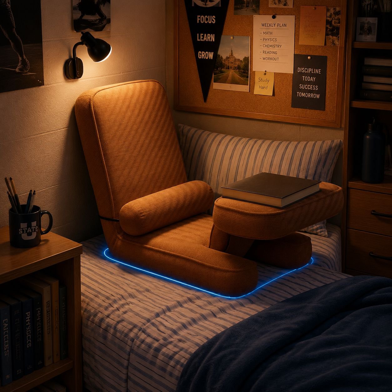 Ergonomic chair bed computer lazy sofa chair bedroom tatami bed backrest chair ergonomic chair bed