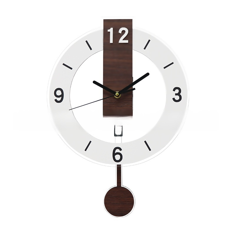 Bedroom Decorative Swing Clock Wall Clock Home Woodgrain Mute Living Room Decoration