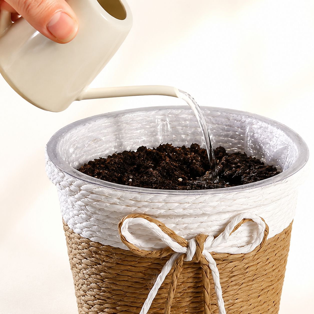 Handmade Paper Rope Woven Flower Pot Basket Cover