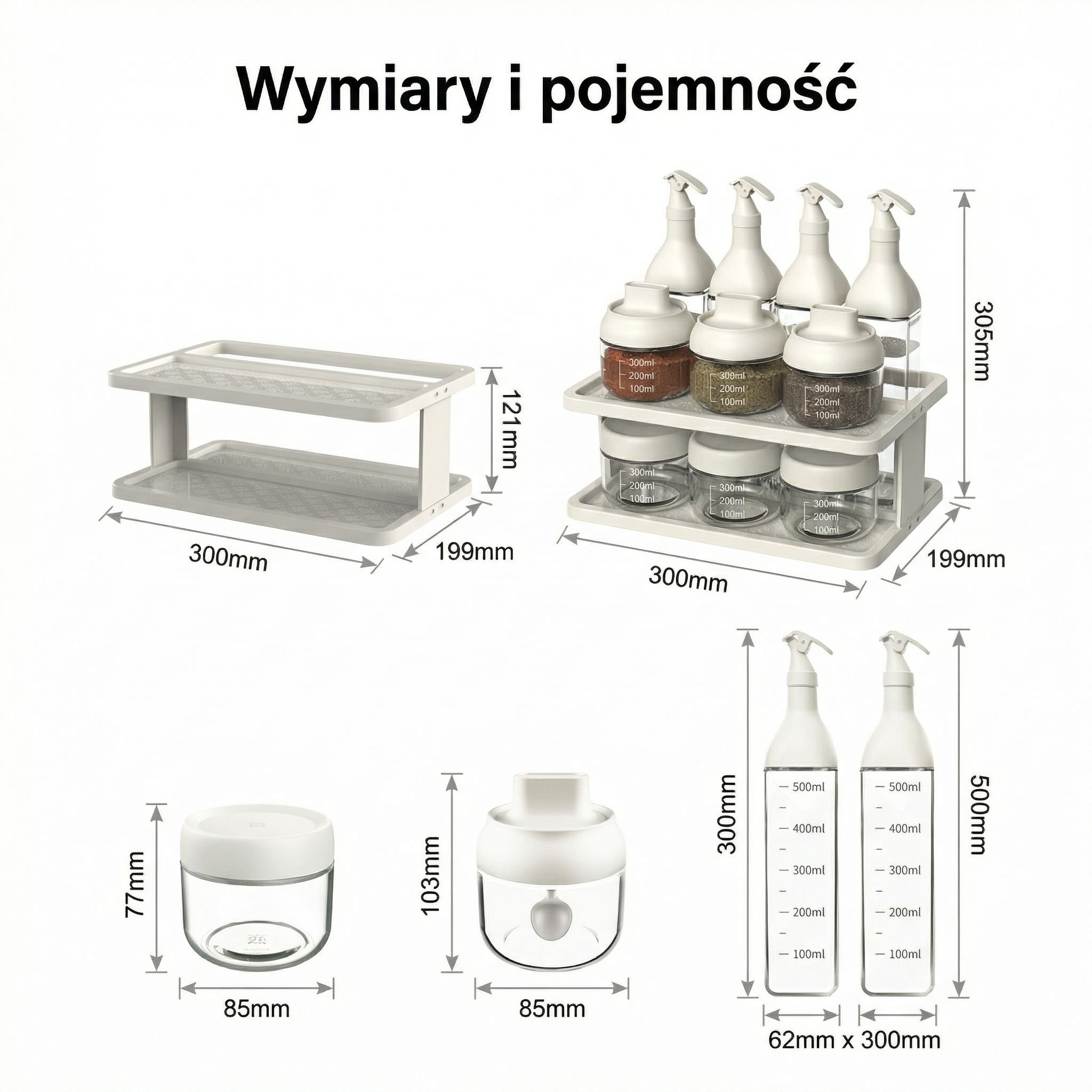 Zestaw 11 pojemników na przyprawy