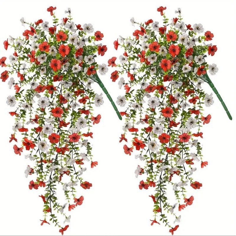 สติกเกอร์ติดผนังลายดอกไม้หวายประดิษฐ์