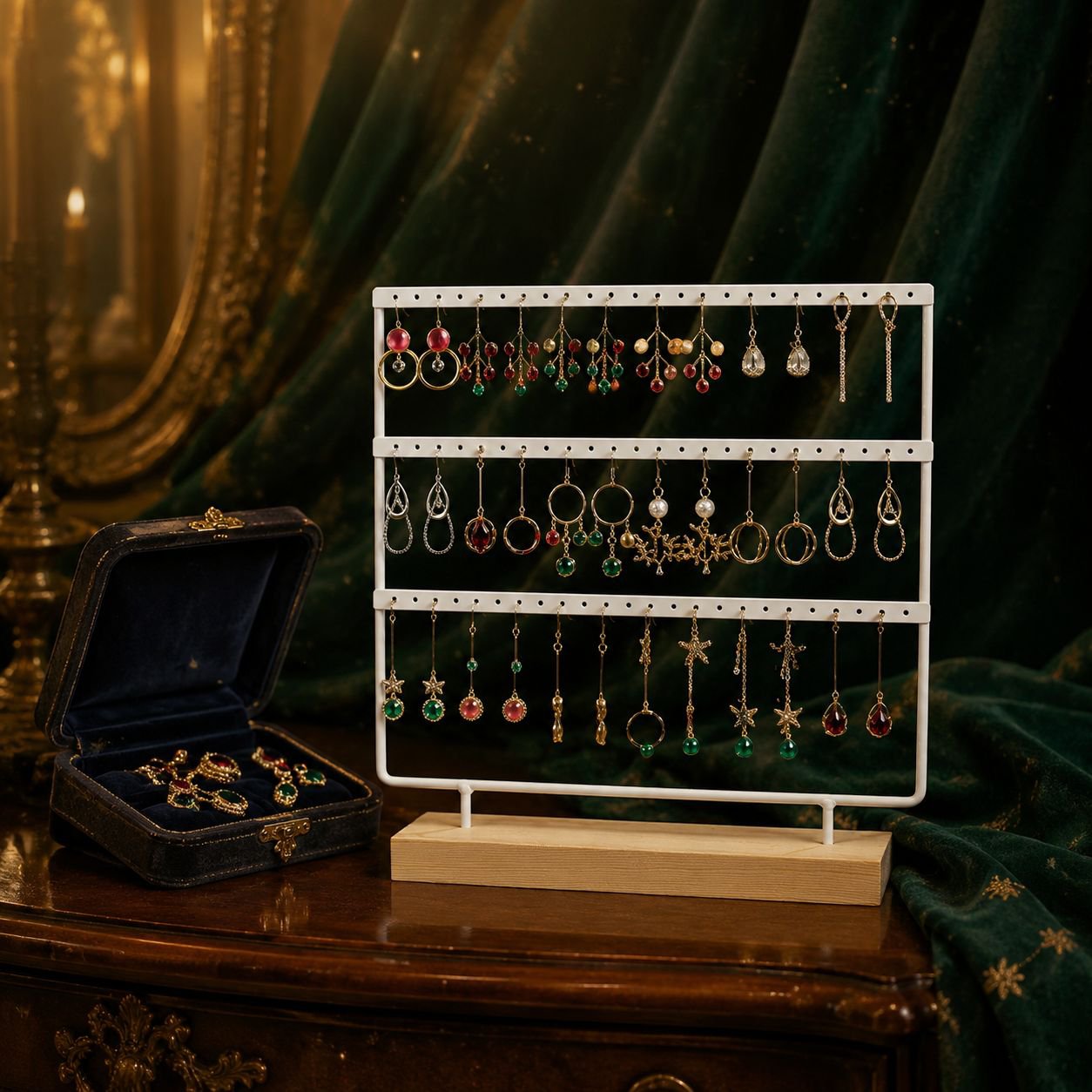 Decorative and functional earring organizer stand