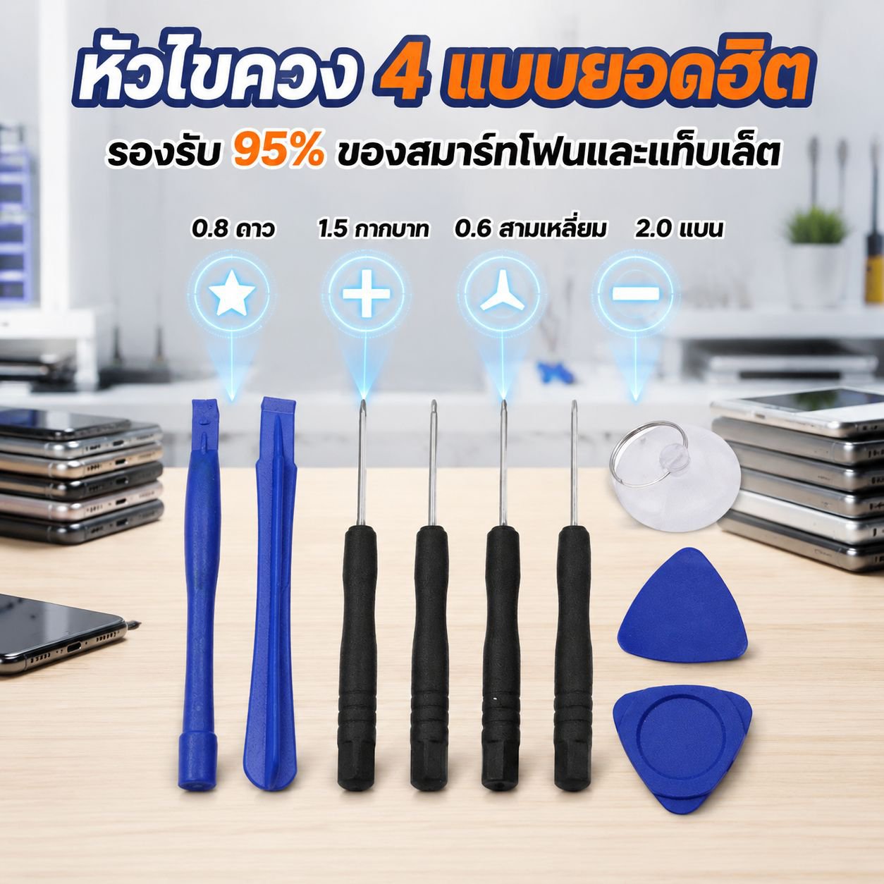 ชุดเครื่องมือแยกโทรศัพท์มือถือ เหมาะสำหรับงานซ่อมโทรศัพท์
