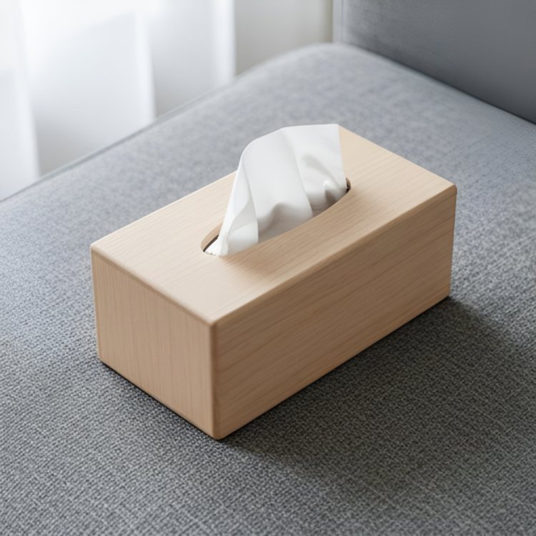 Cutie de șervețele decorativă pe masă din living