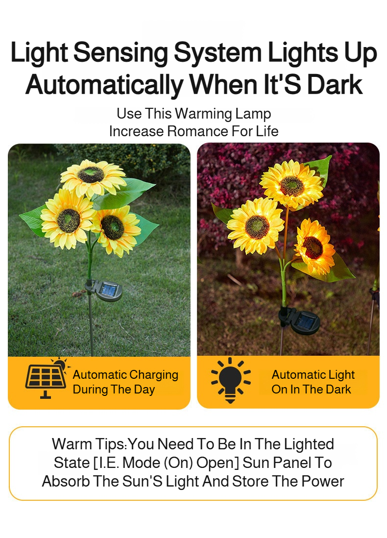 Eco-friendly solar lamp with sunflower design