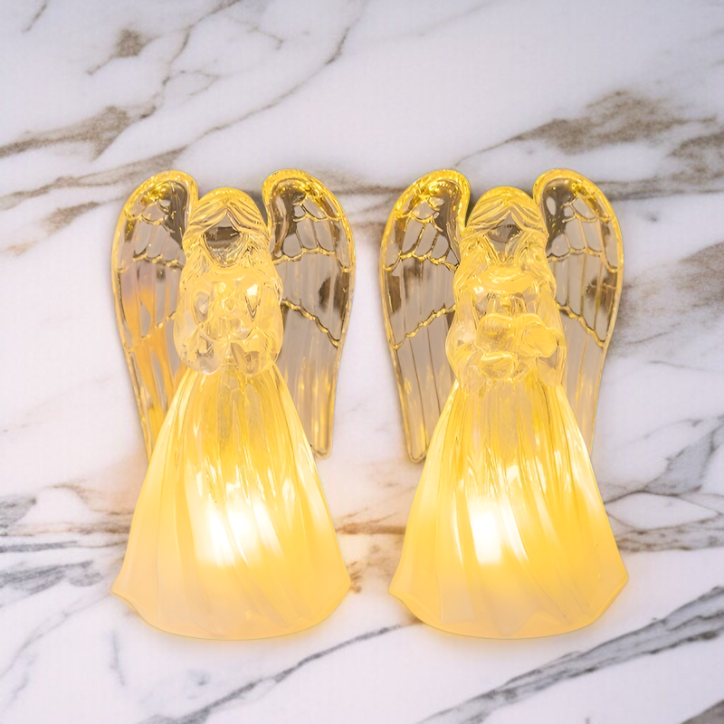 クリスマス用天使のLEDライト付きアクリル飾り