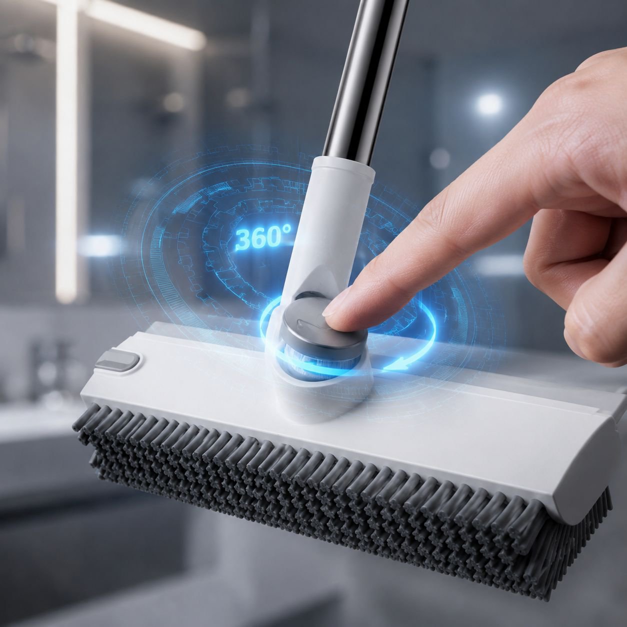 V-shaped brush head for deep grout cleaning