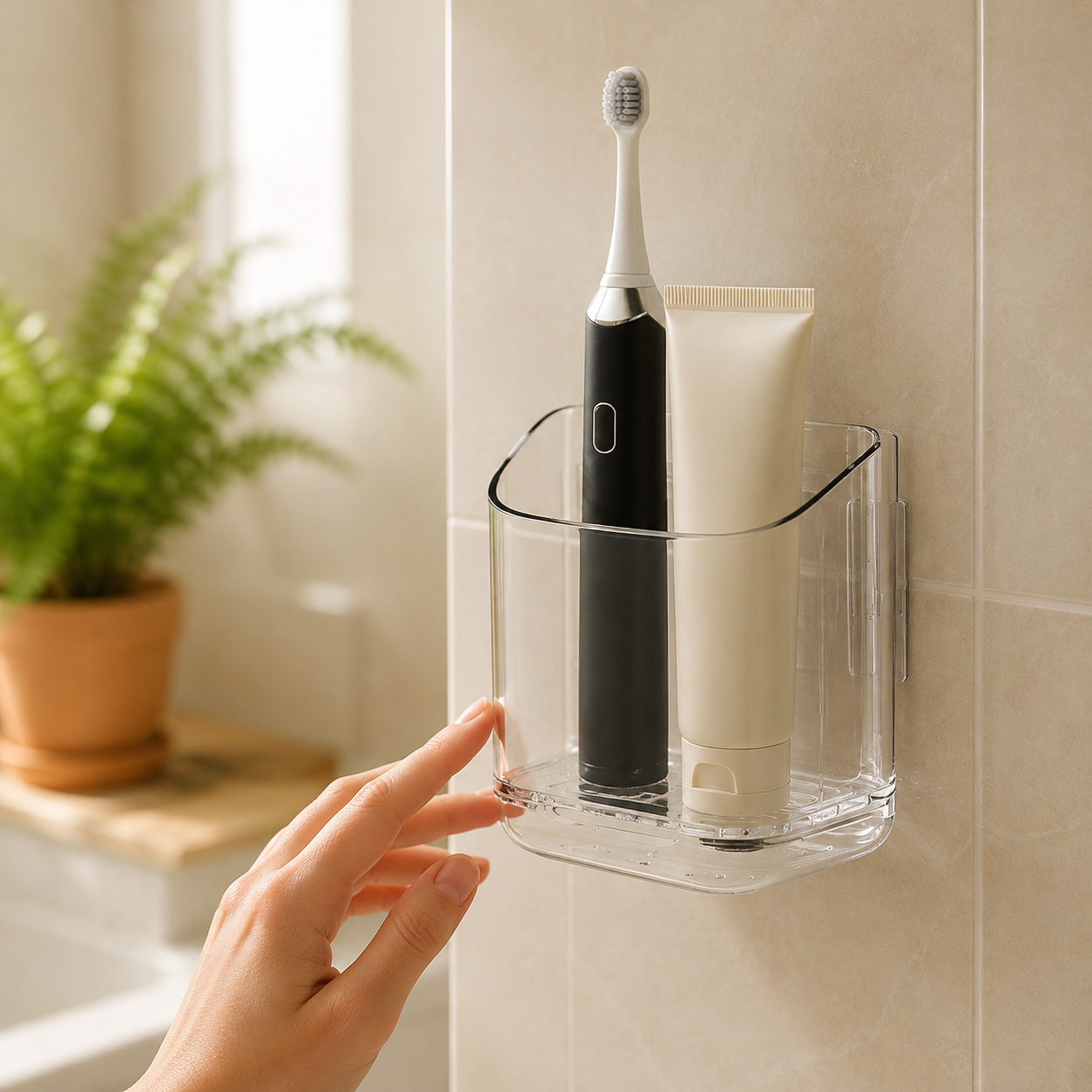 Wall shelf organizer for bathroom essentials