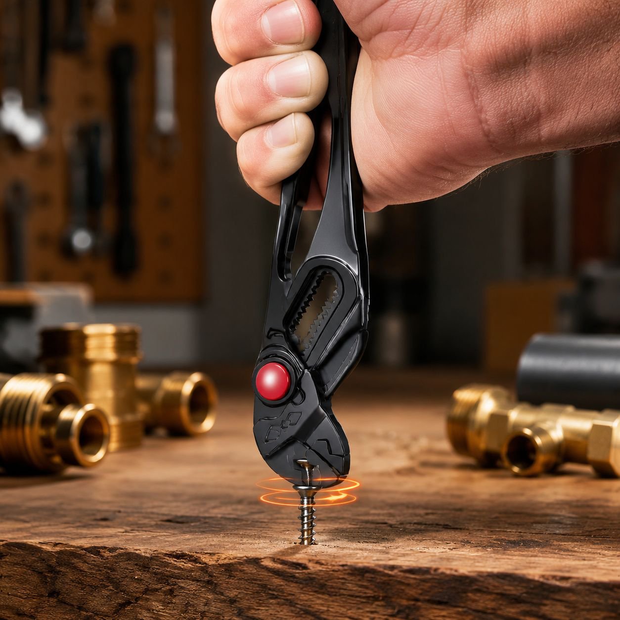 Multifunction 4-inch Water Pipe Clamp, Household Adjustable Mini Pliers, Screwdriver Combo Tool