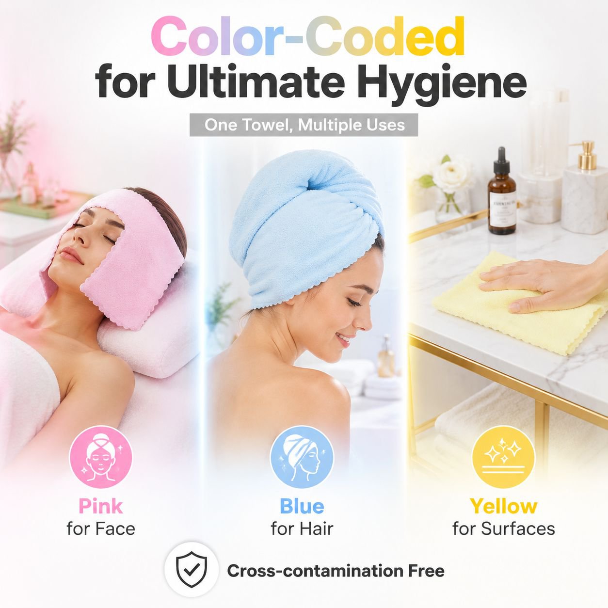 Skin-Friendly White Towel Household Lint-Free Cleaning Cloth