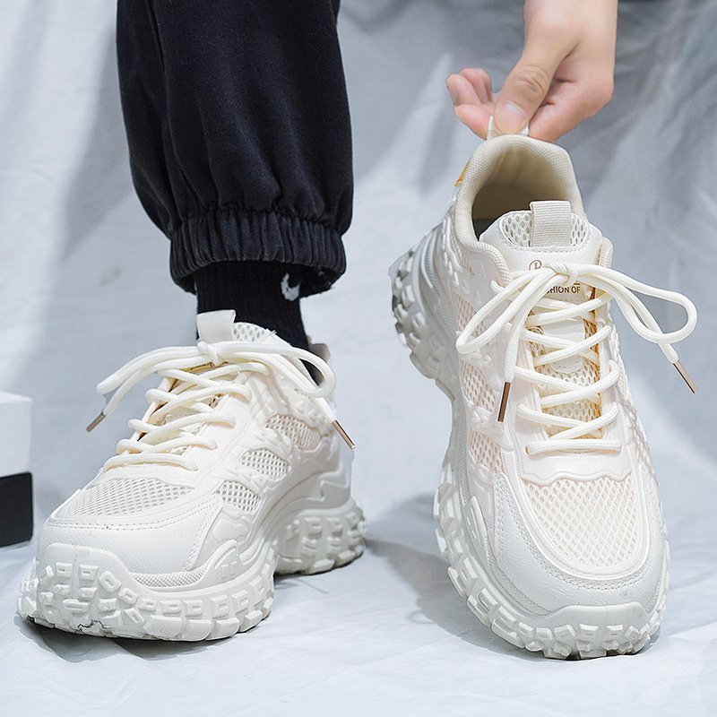 男性用冬用安全靴、通気性、耐摩耗性、滑り止めタイヤ底、作業靴、メンズブラックスポーツ、身長アップ、ダッドシューズ、トレンドシューズ