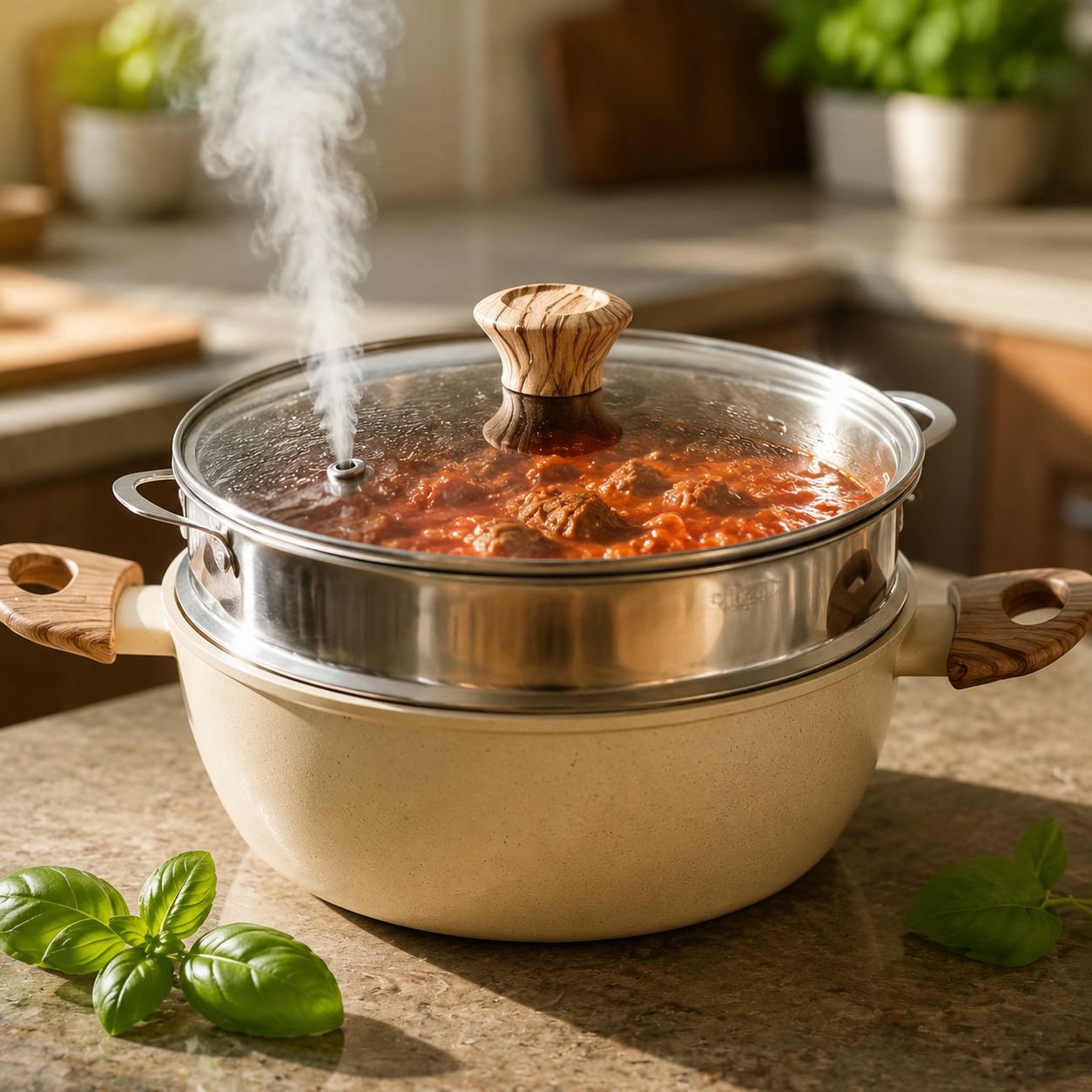Evenly heated soup pot Milk Stew Pot Easy to clean Multipurpose machine Visualization Binaural Thick