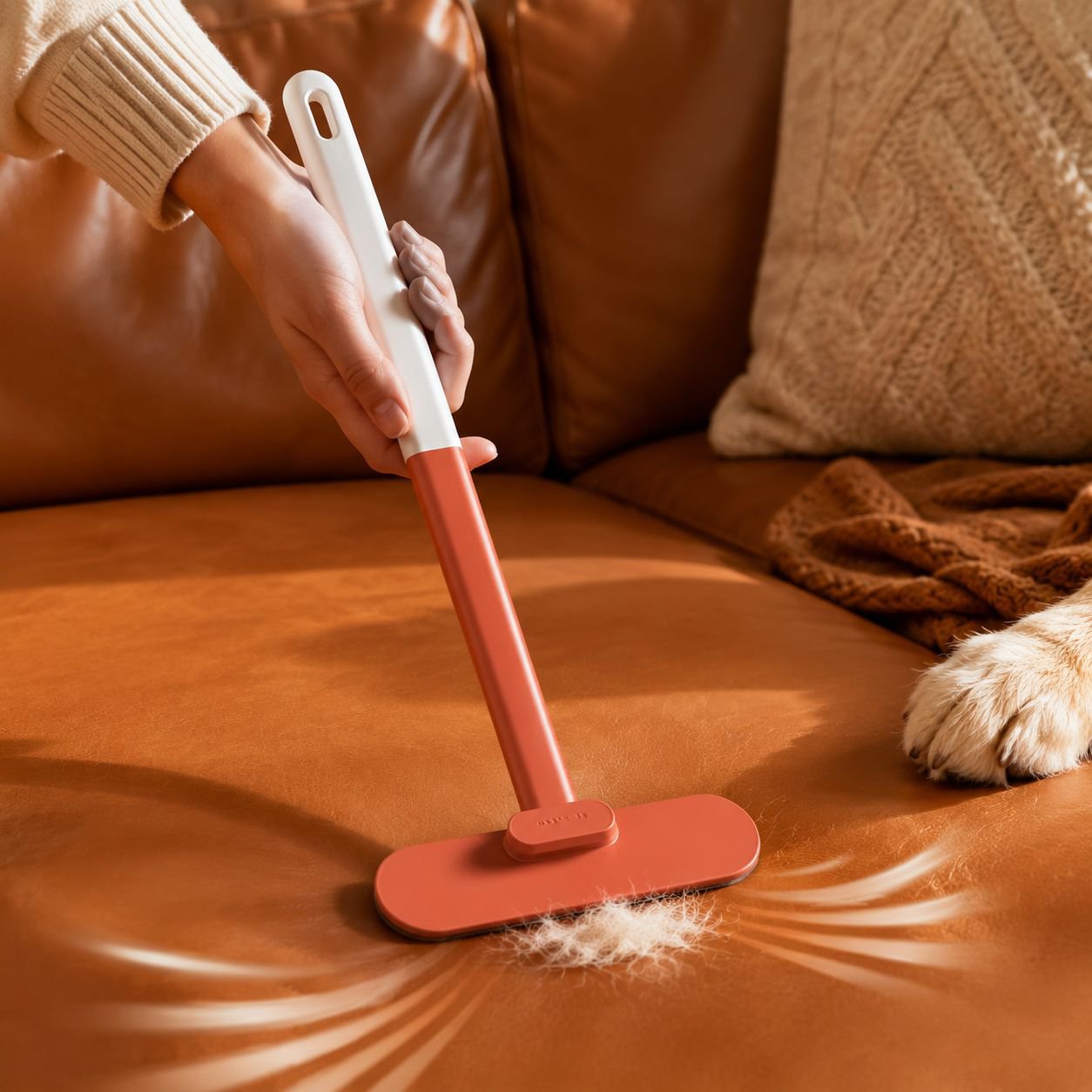 Abnehmbare Sofa-Bürste mit langem Griff und verbreiteter, feiner Bürstenfläche