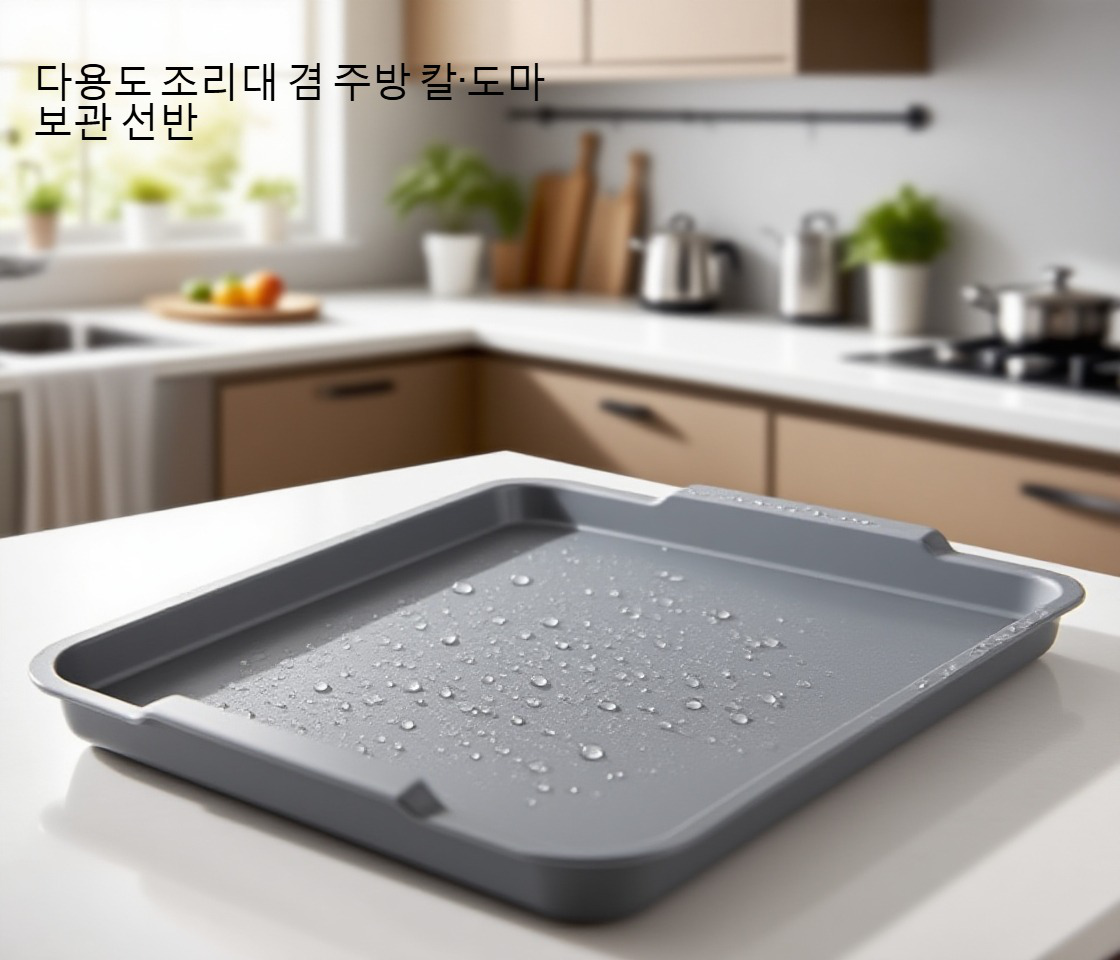 젓가락, 칼, 식기류가 깔끔하게 정리된 수납대