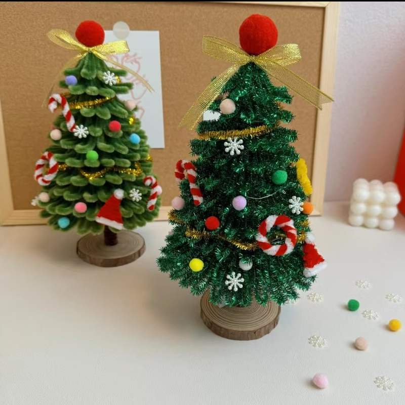  Kit de materiales para adornos de árbol de Navidad con limpiapipas pequeños