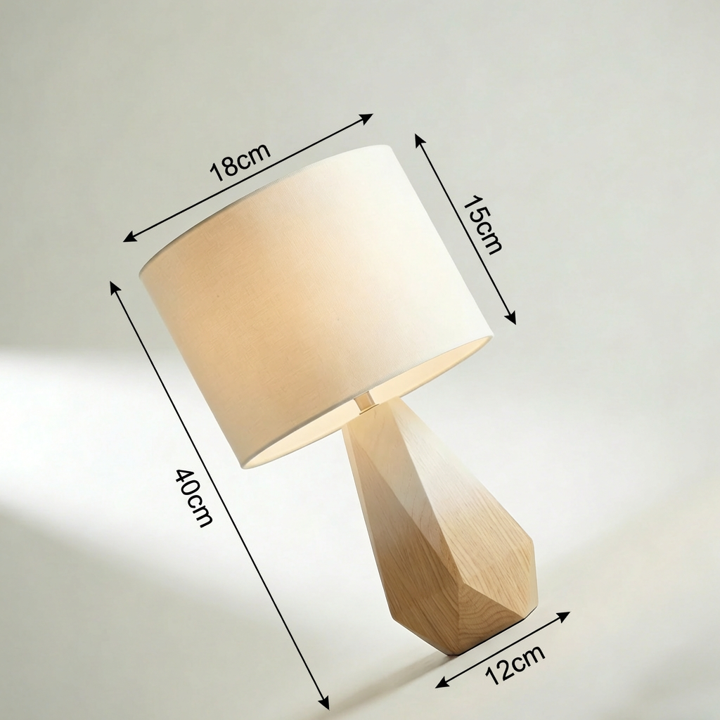 リビングに置いた木製テーブルランプ