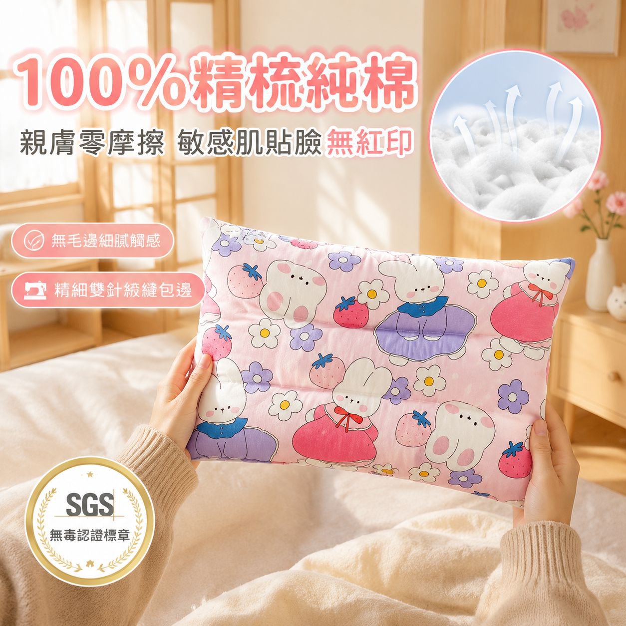 幼兒卡通造型純棉枕頭