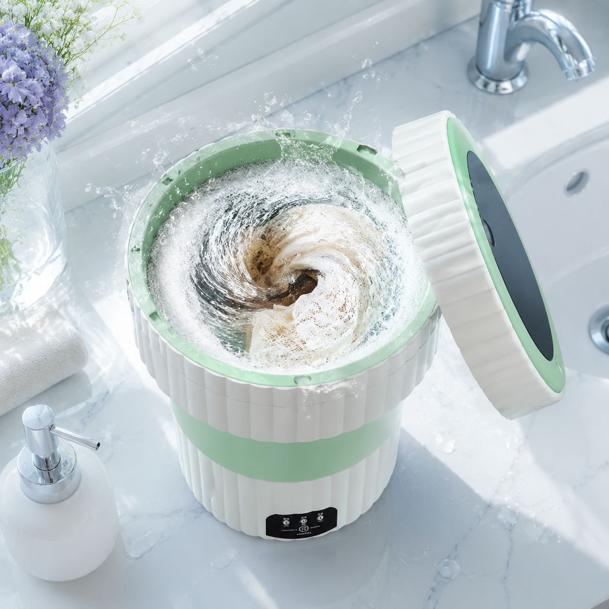 Portable folding mini washing machine for underwear home use
