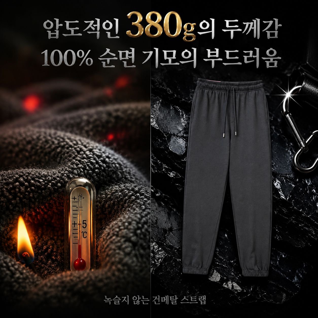 남성 두꺼운 순면 조거 스포츠 팬츠