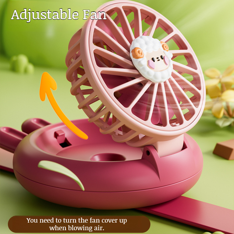 Cute Mini Fan Outdoor Convenient Adjustable Watch Fan