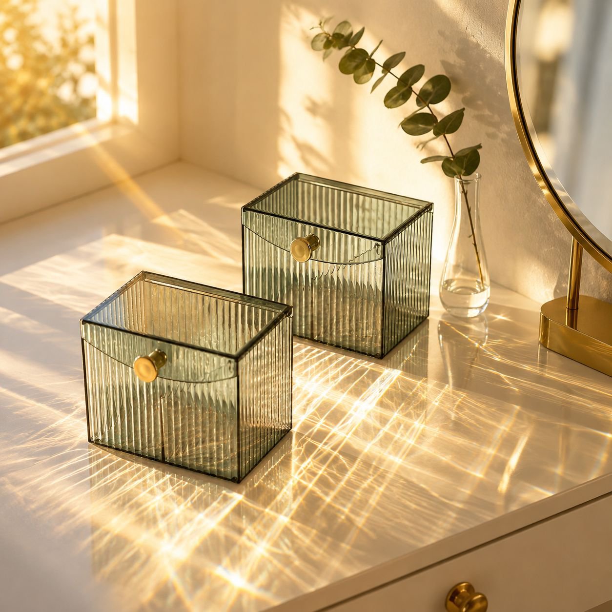 Household Light Luxury Portable Transparent Cosmetic Box
