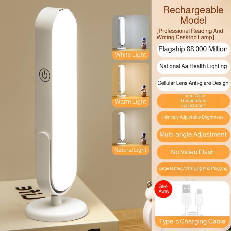 Lámpara portátil LED recargable para estudiantes, luz magnética para dormitorio