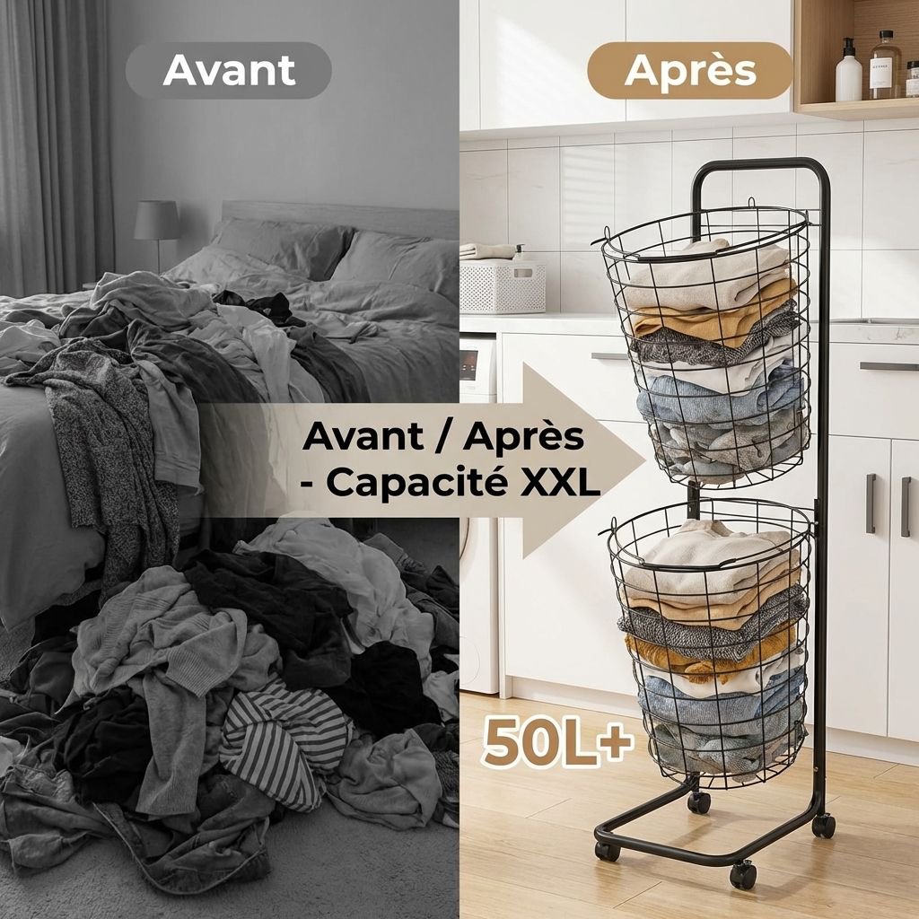 Panier à linge portable