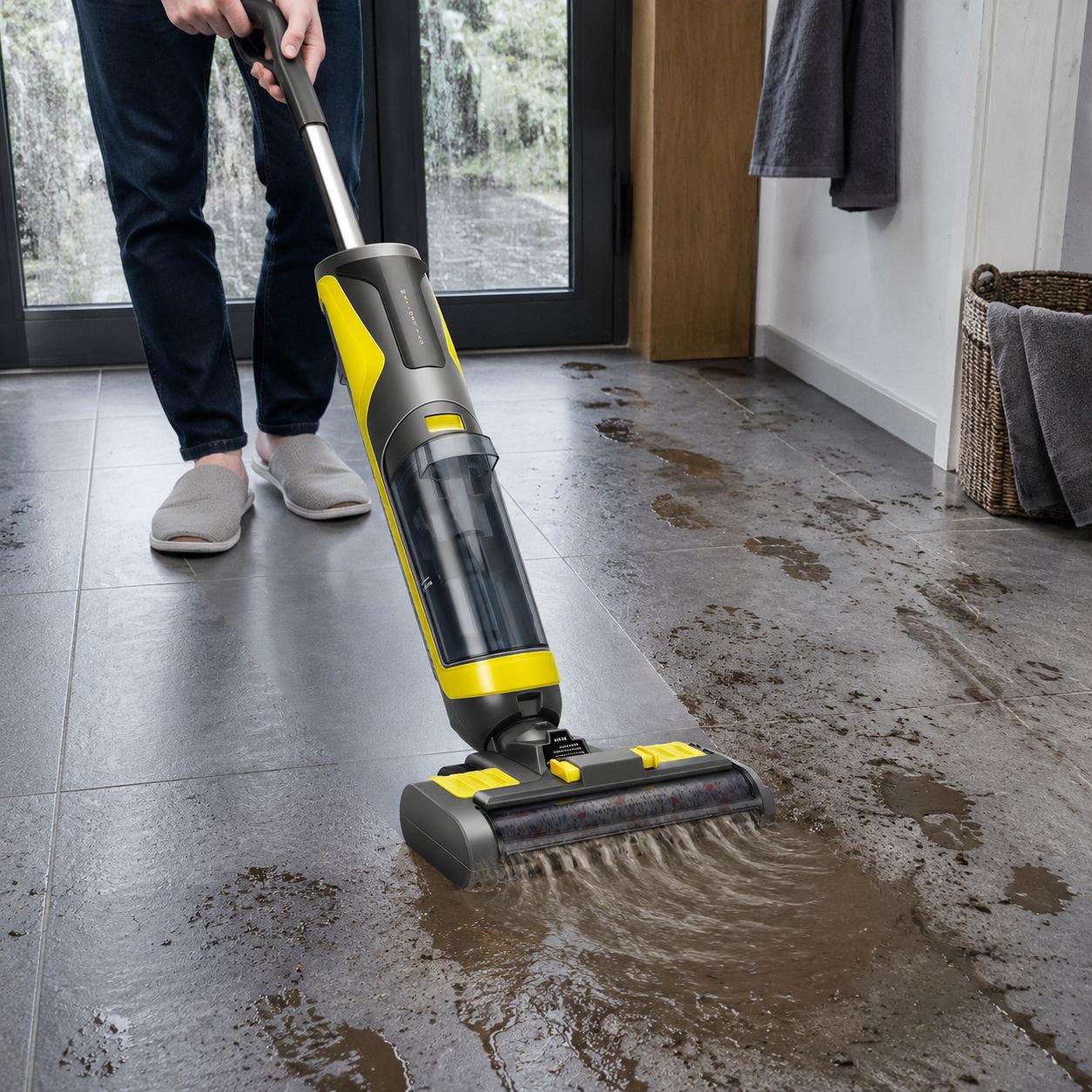 Handheld vacuum cleaner charging on docking station