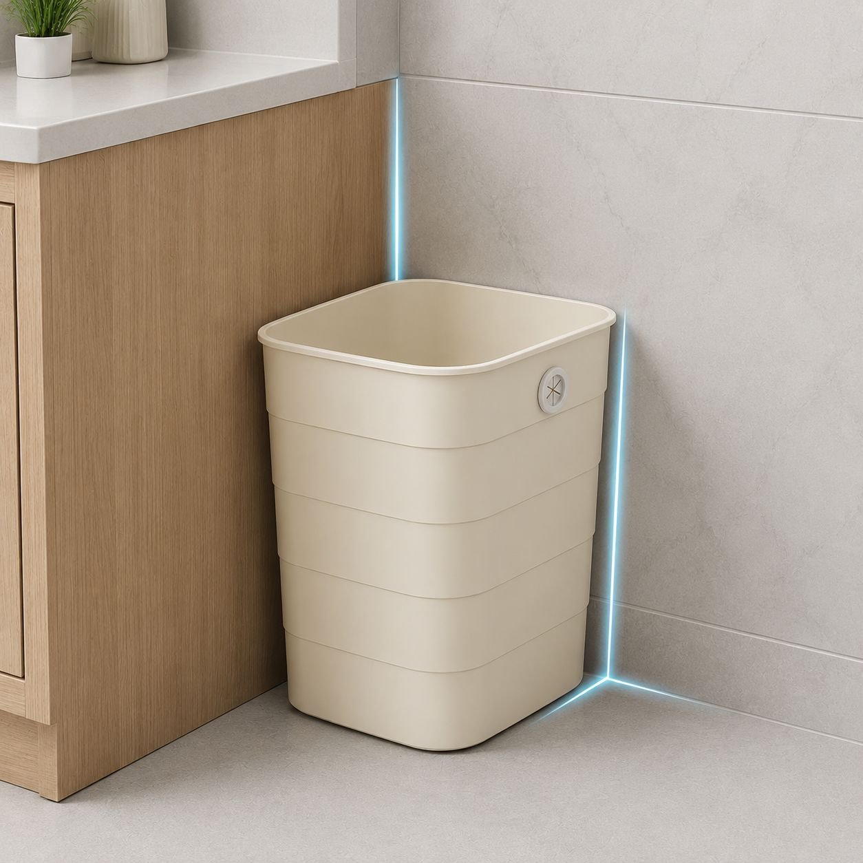 Large capacity trash bin for modern kitchens