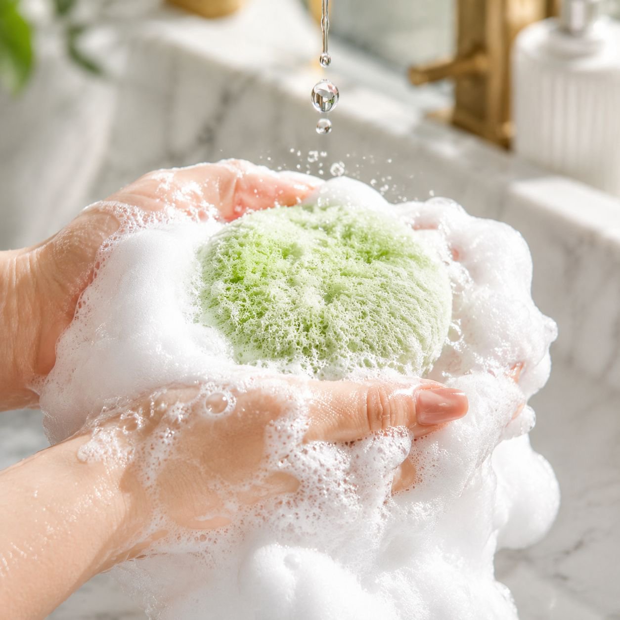 Antibacterial sink brush cleaning a stainless steel sink