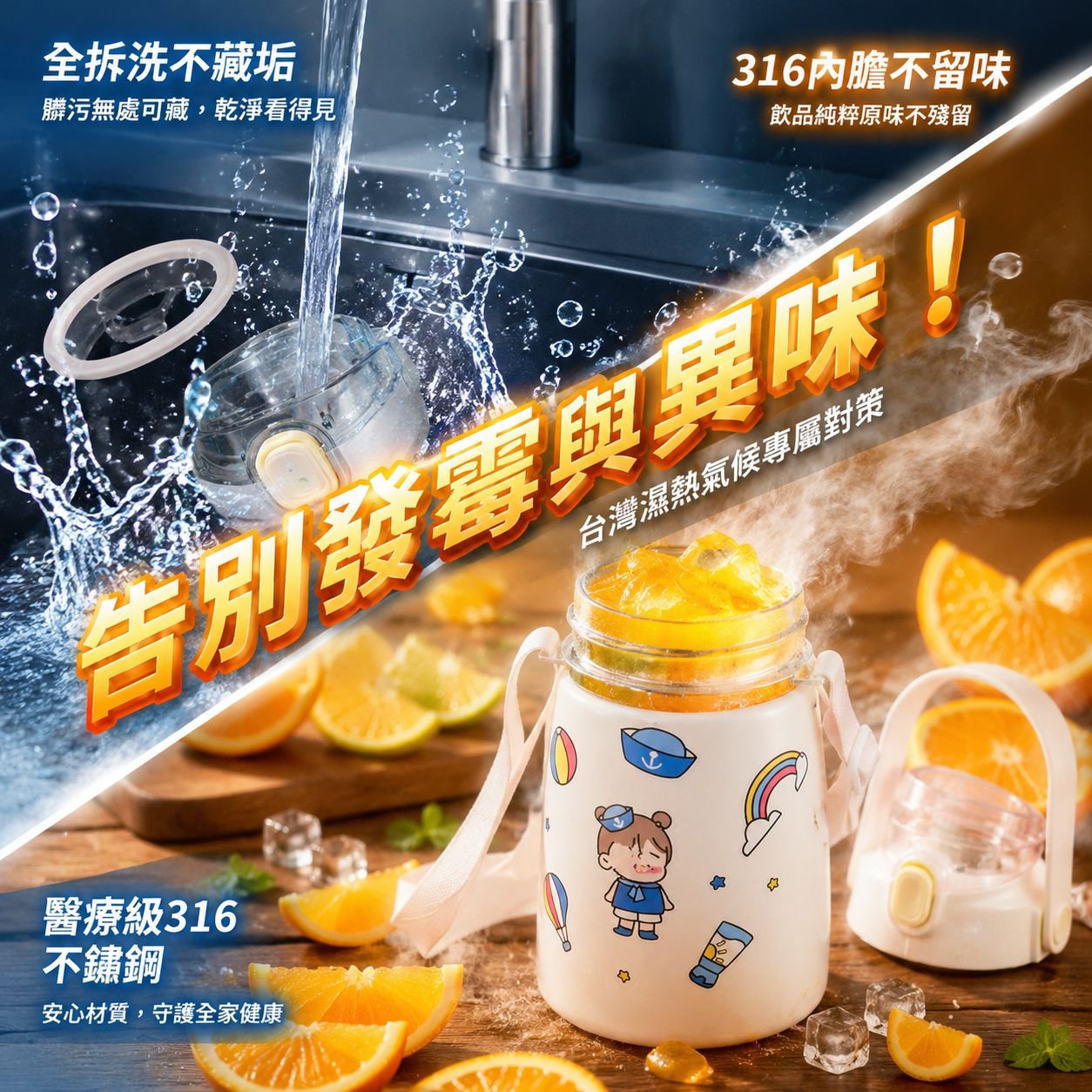可愛大肚水壺，兒童專用便攜學生水杯