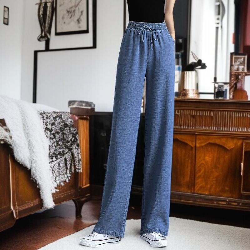 여성용 일자 청바지 스타일링 예시