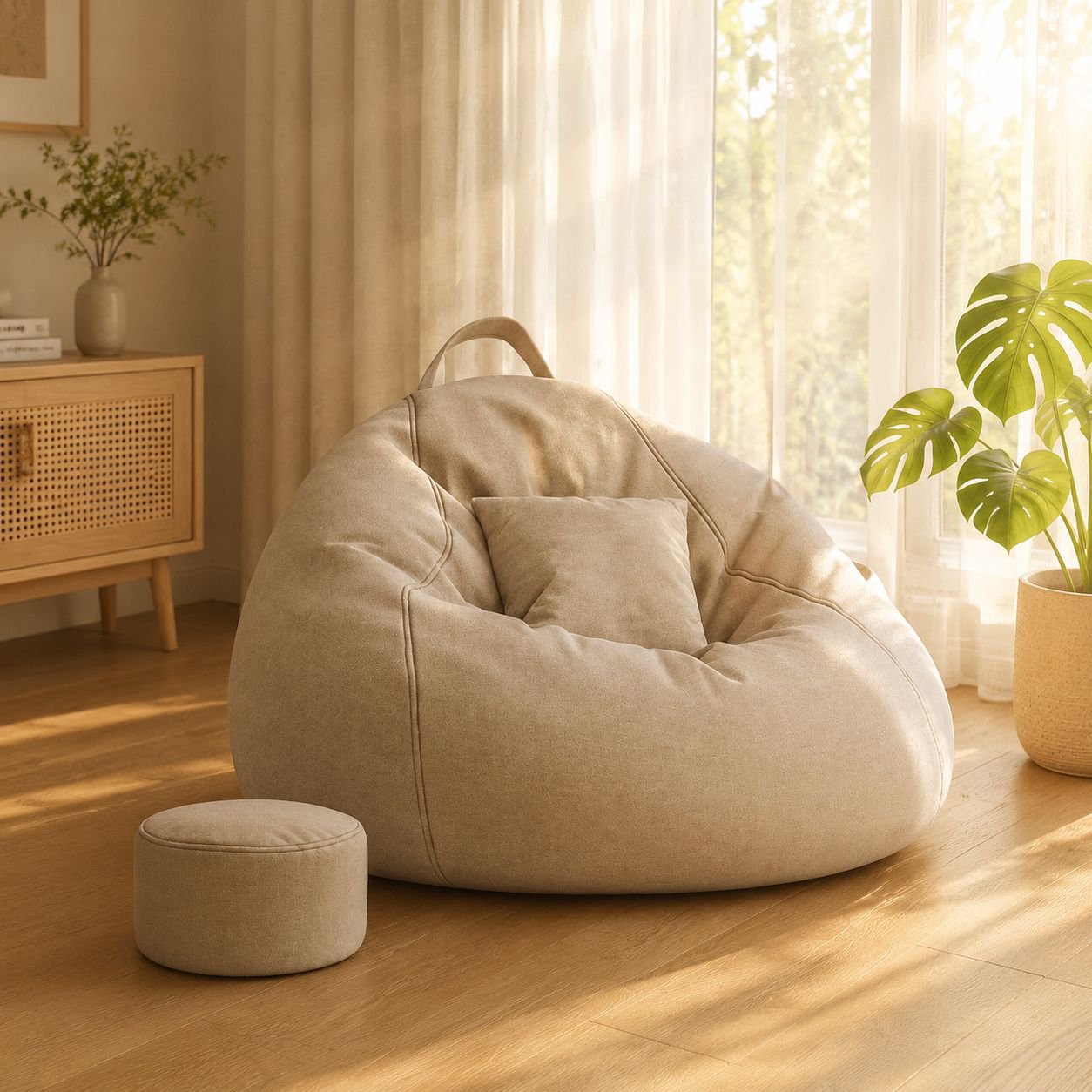 Multifunctional Lazy Sofa Chair, Small Sleeping Recliner for Balcony Bedroom Tatami