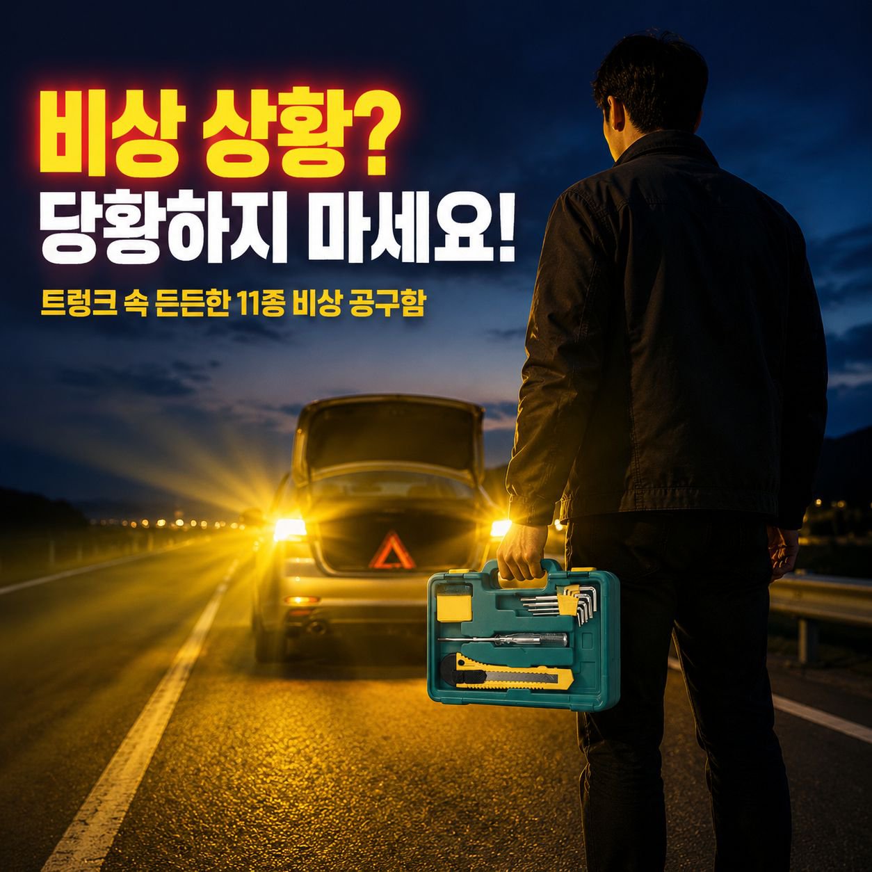 가정용 자동차 공구함 11종 수리 펜치 예비 세트