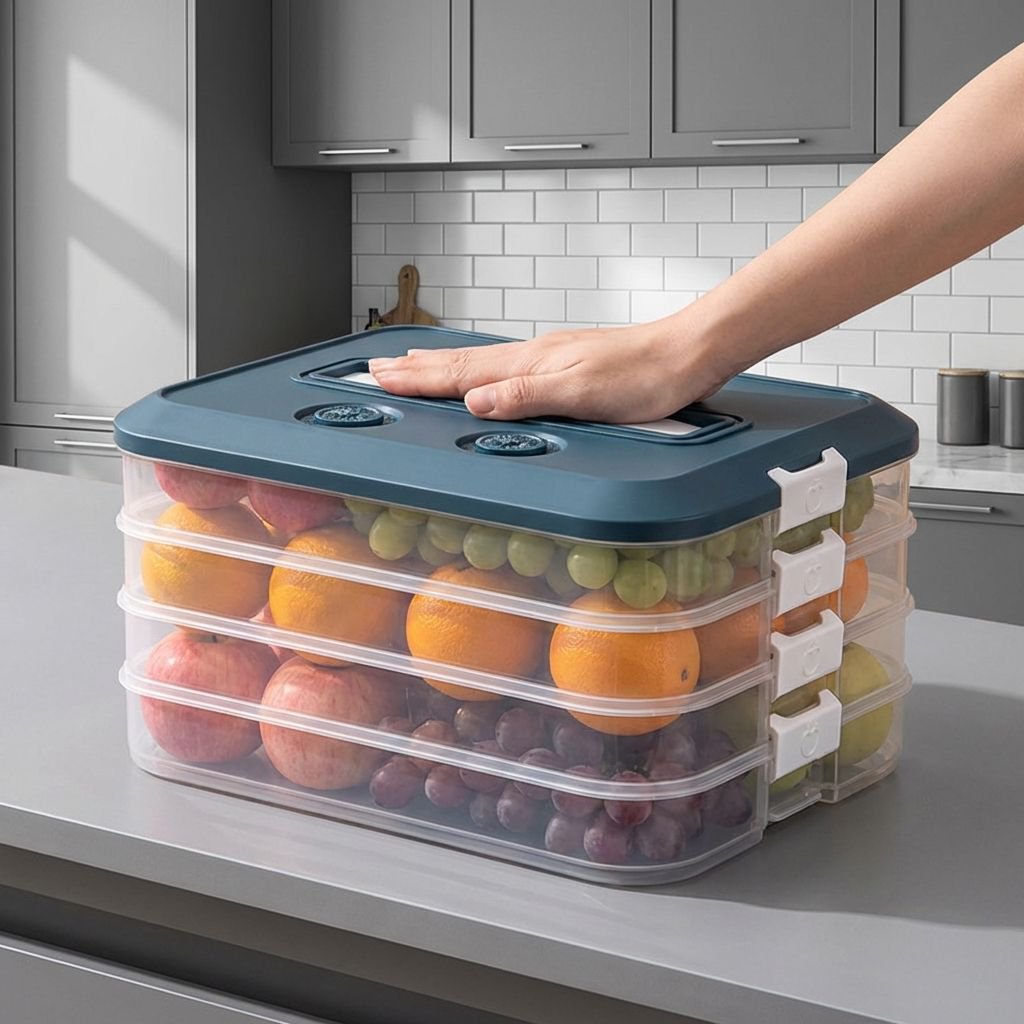 大容量・密閉式 餃子用家庭用保存容器