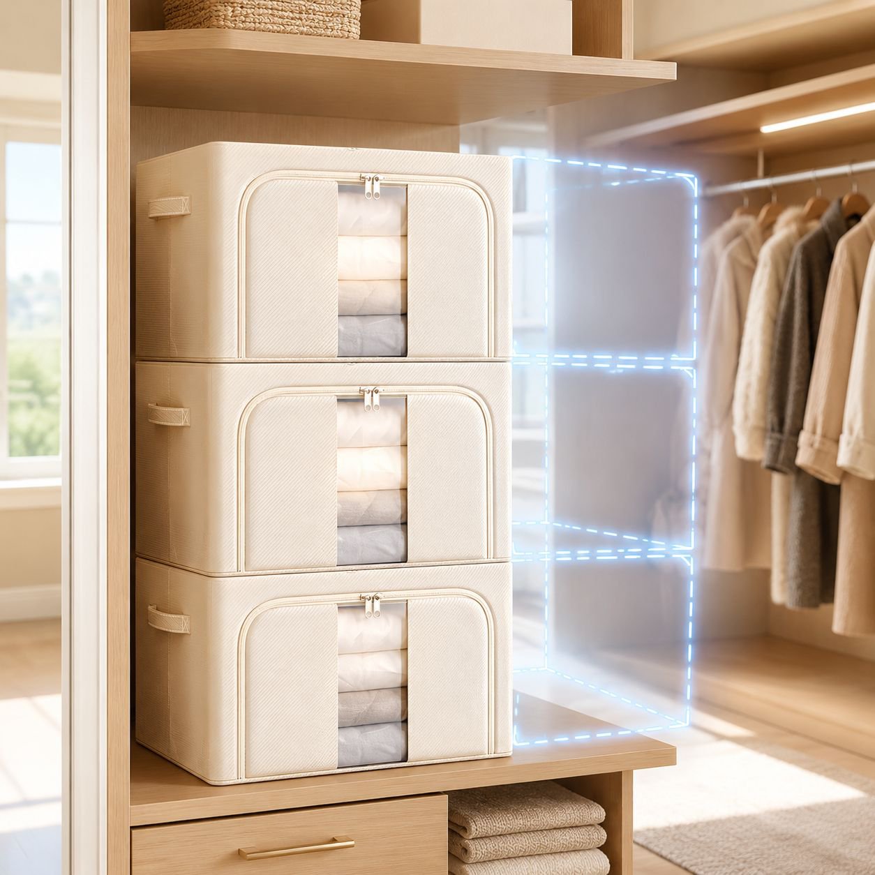 Large Capacity Foldable Wardrobe Storage Box for Home