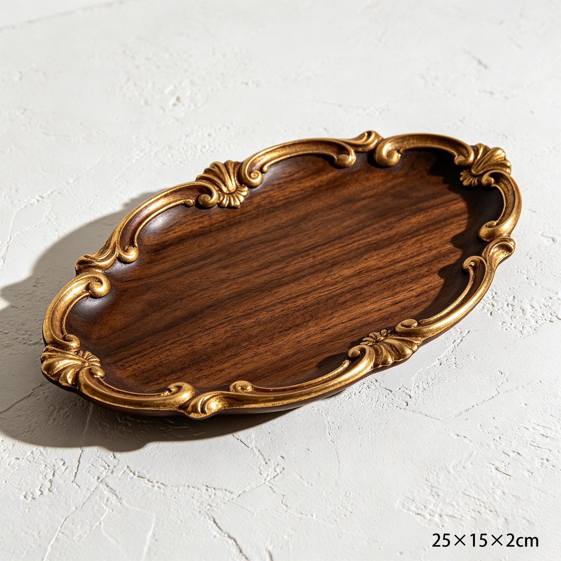 Set of 4 Black Walnut Wood Trays on kitchen table