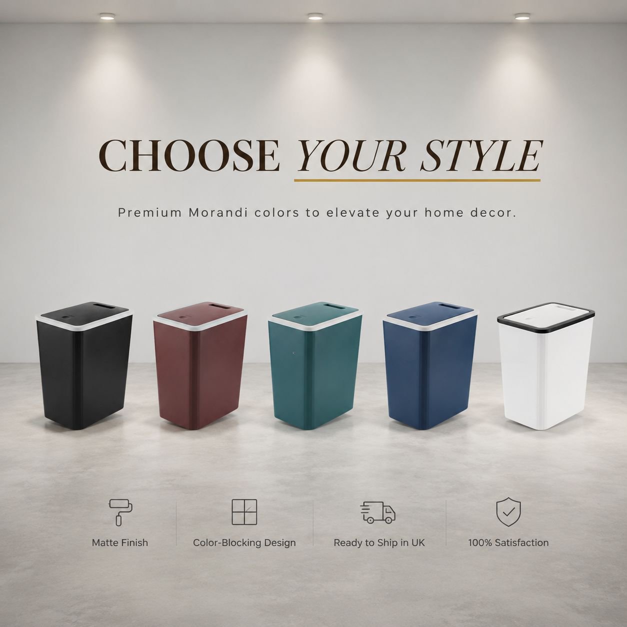 Stylish Flip-Top Trash Can for Home, Kitchen, Office, and Toilet