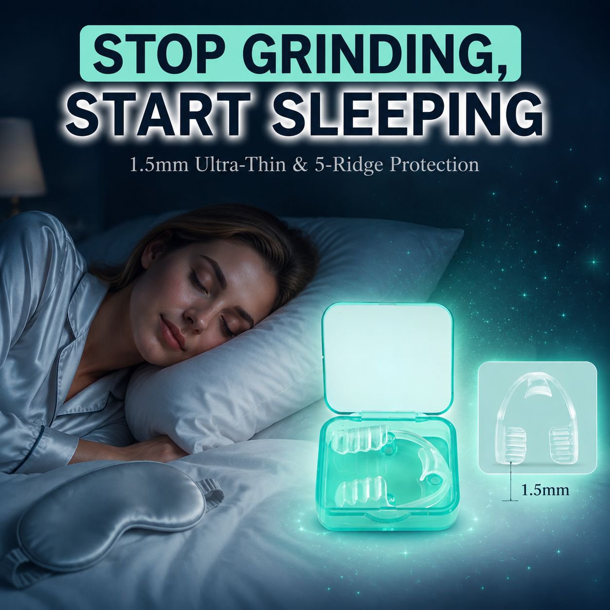 Adult Night Anti-Grinding Mouth Guard Ultra-Thin Sleep Dental Protector