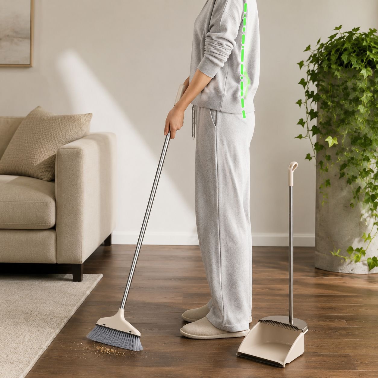 Large Household Magic Broom and Dustpan Set, Anti-Hair-Stick Design