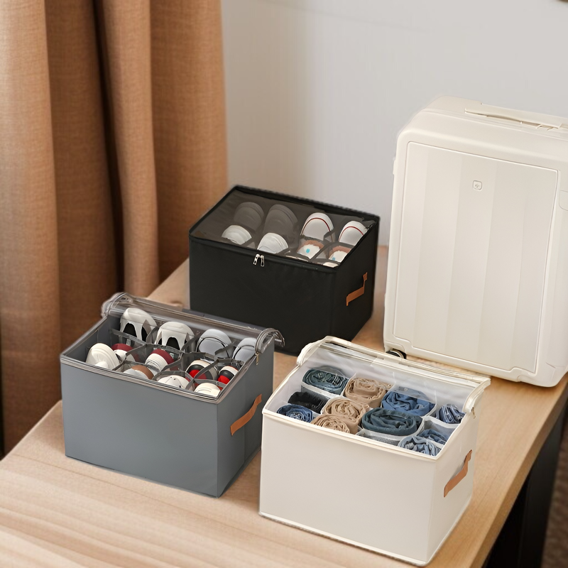 靴収納ボックスの折りたたみ式デザイン