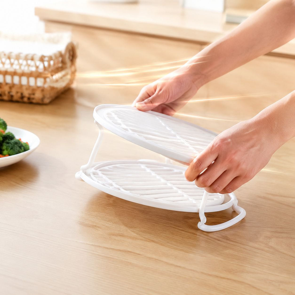 Durable metal kitchen storage rack with microwave