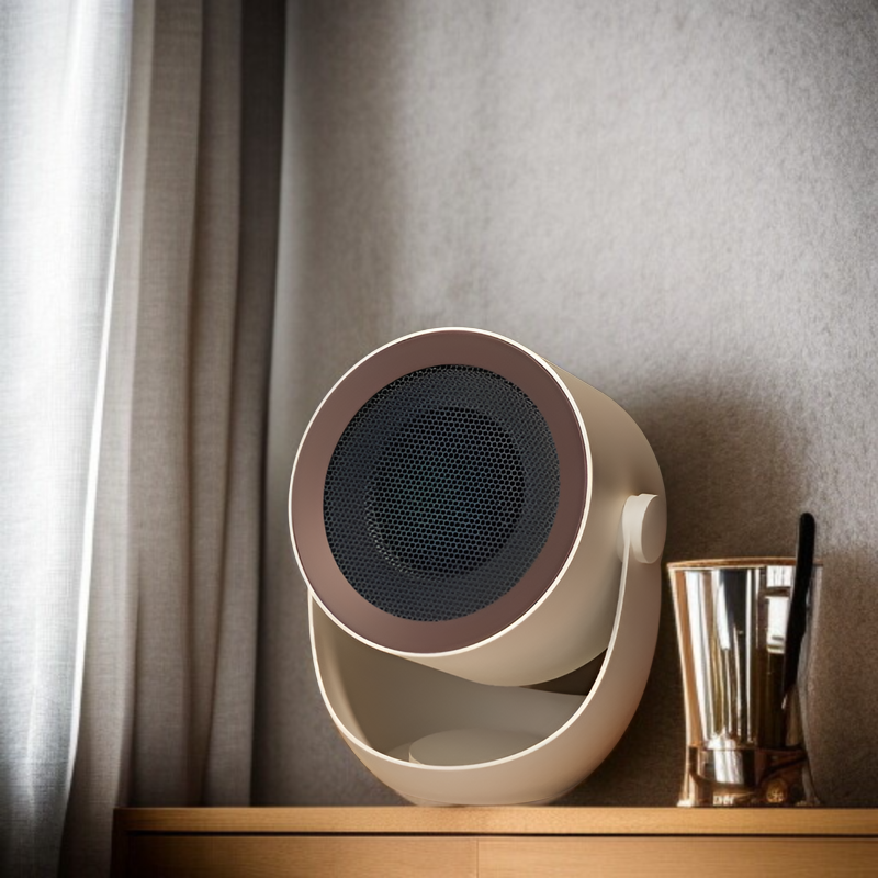 オフィスで使用中の小型電気ヒーター