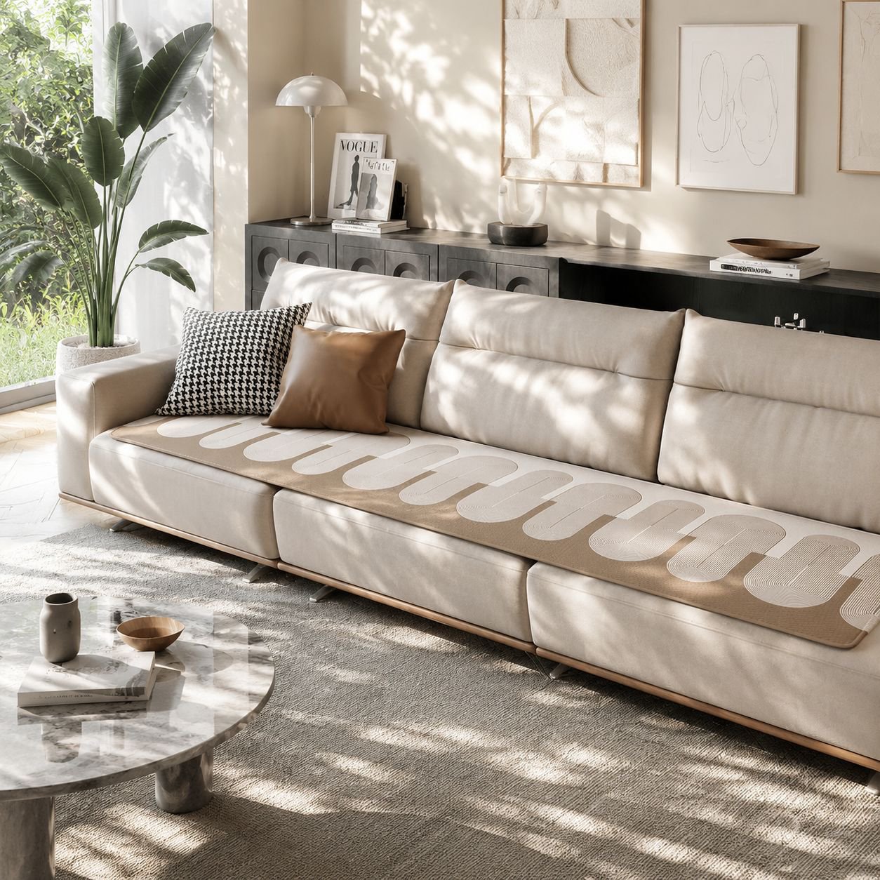 Durable non-slip sofa cushion in use