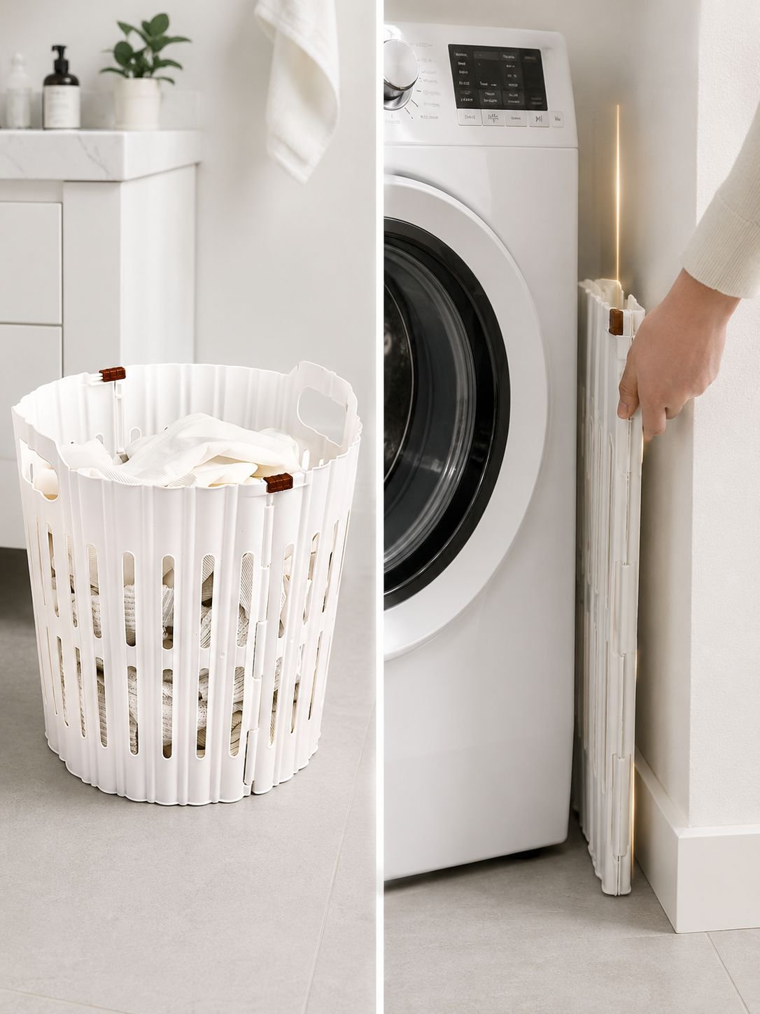 Collapsible laundry hamper with handles for easy carrying