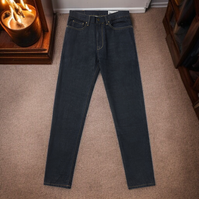 15oz重厚原色赤耳修身メンズジーンズ全体画像