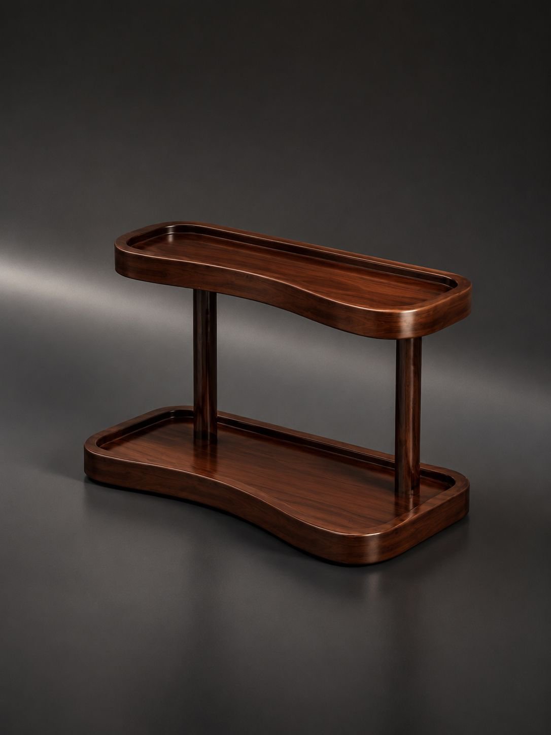Ladder desktop organizer keeping vanity tidy and organized